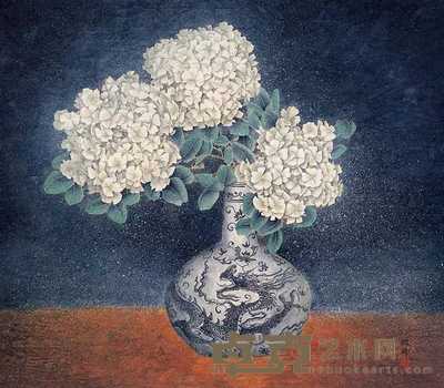 顾扬 瓶花 镜心 58×67cm